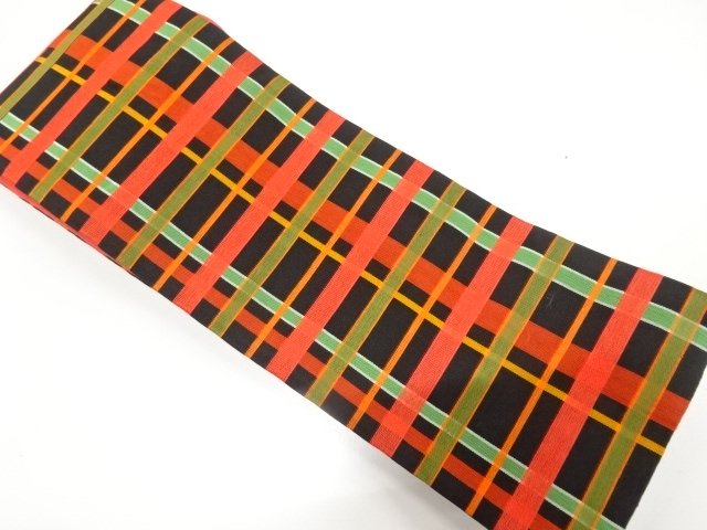 JAPANESE HANHABA OBI / WOVEN GRID